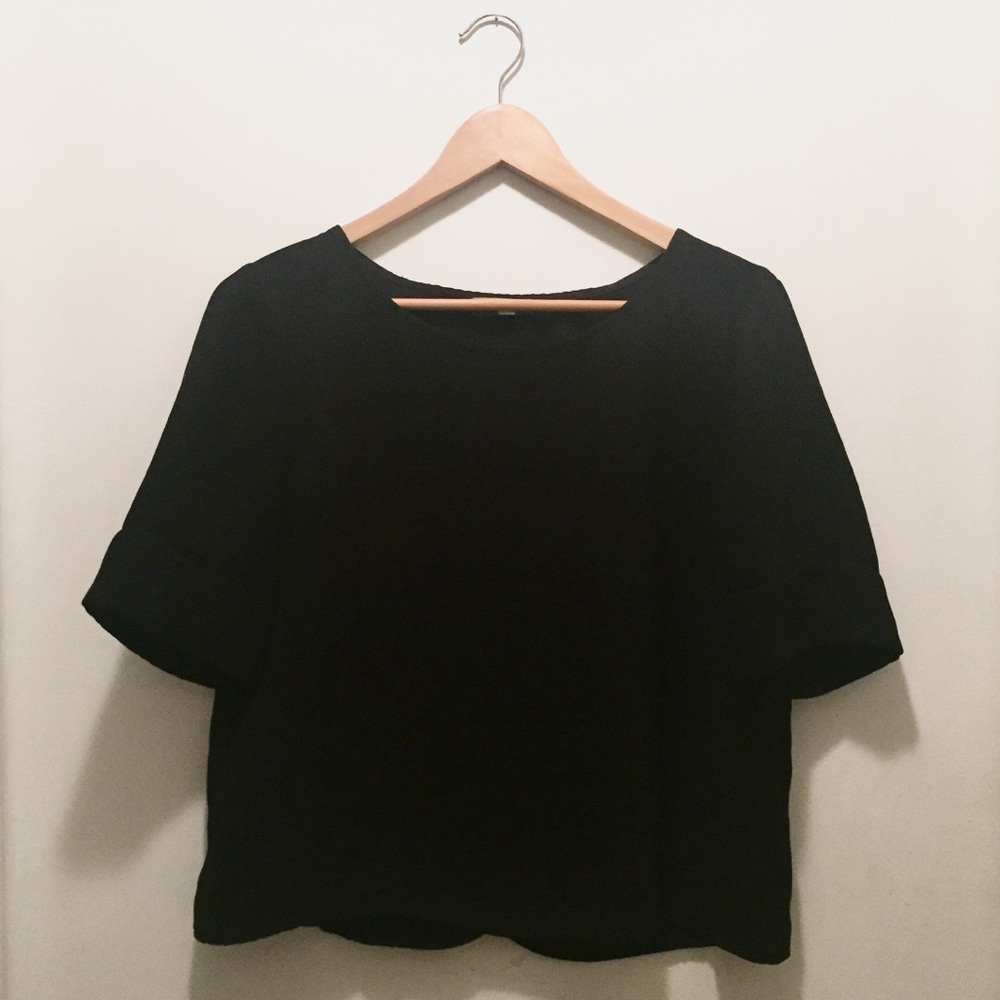 Gianni Bini Black Short Sleeve Top